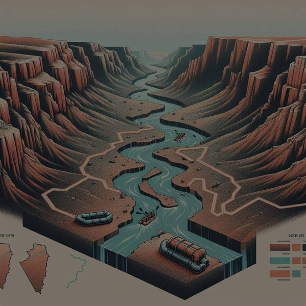 Quels sont les itinéraires de descente du Grand Canyon en rafting ?